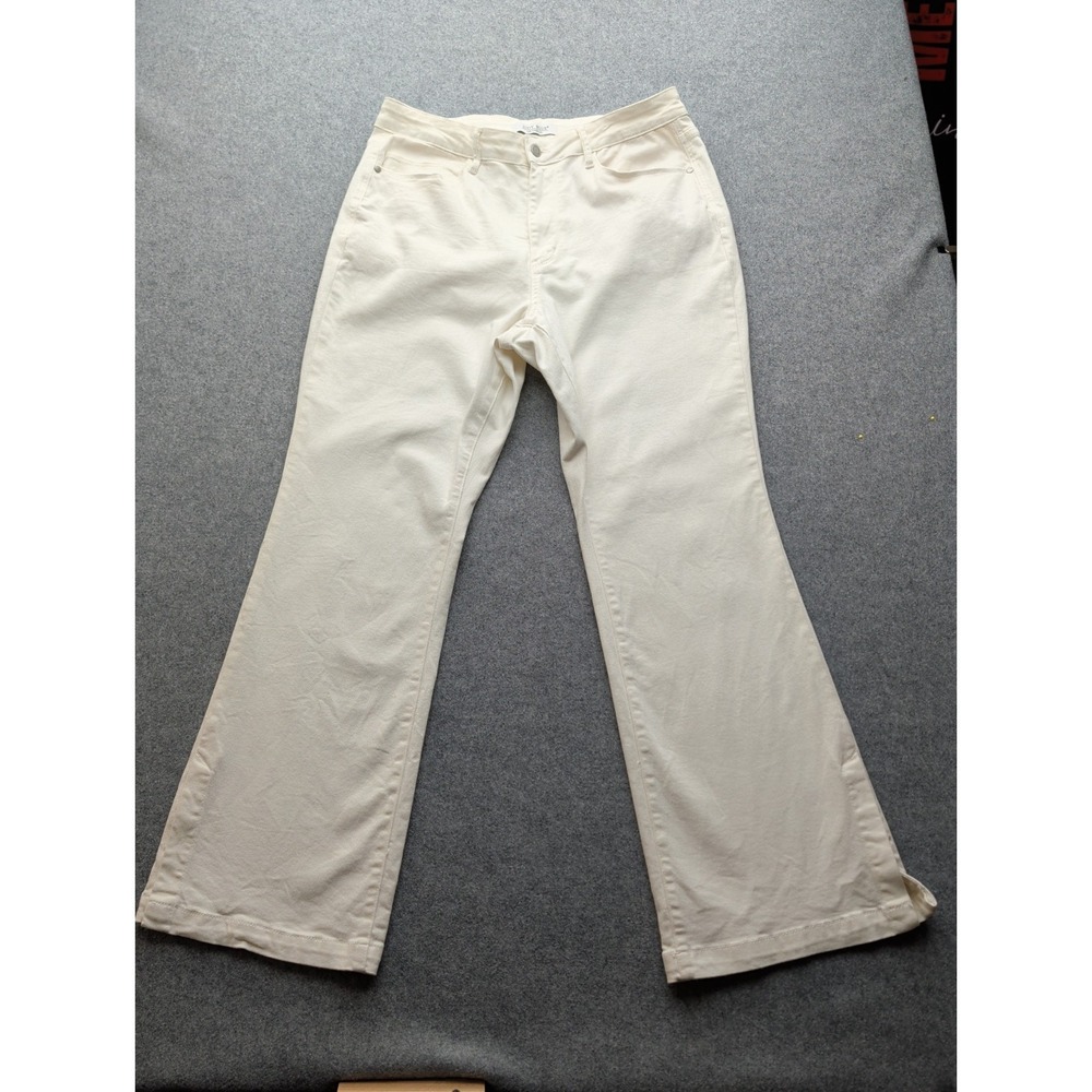 Judy Blue Los‎ Angeles Women's Jeans White Slim Bootcut Size 18W Slit Ankle